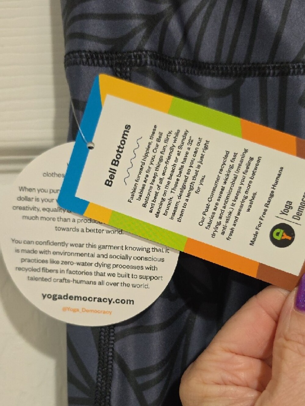 NWT! Yoga Democracy Nocturnal Bell Bottom Pants Size Small - Picture 5 of 10